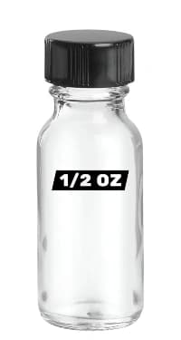 1/2 oz (15 ml) Di-Cut Clear Glass Bottle